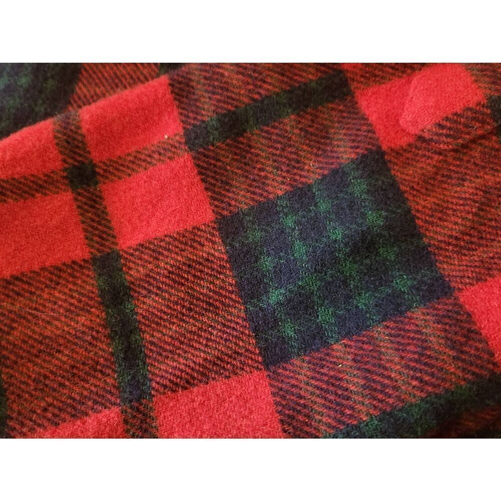 Vintage Ralph Lauren Shirt Jacket Women's Medium Petite Red Wool Flannel Zip - Picture 5 of 6